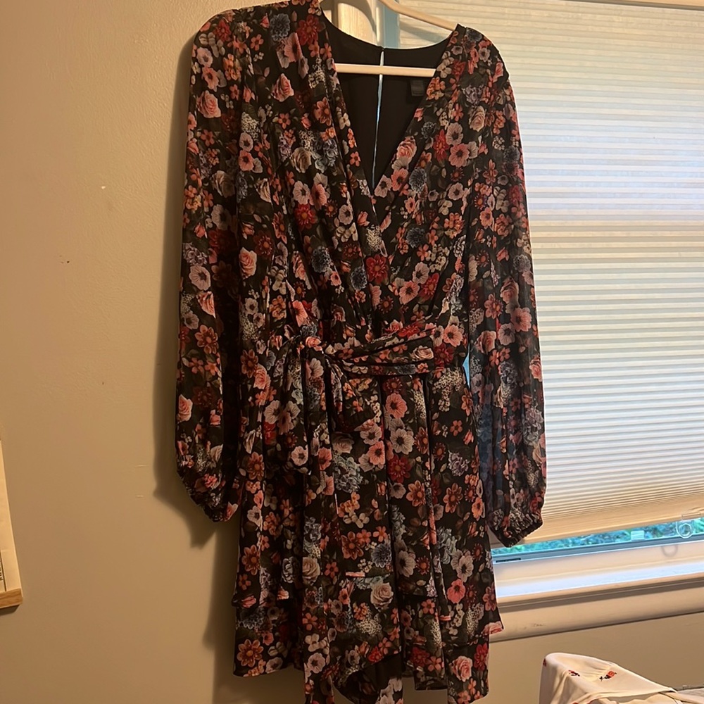 Floral long sleeve romper